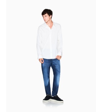 Armani Exchange Srajca z logotipom Jacquard bela