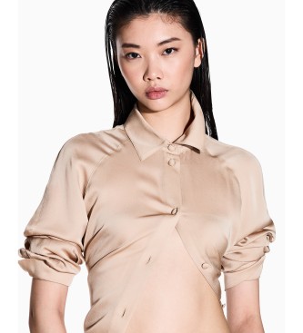 A|X Armani Exchange Beige satinskjorta