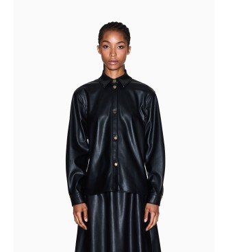 A|X Armani Exchange Synthetic Leather Shirt black