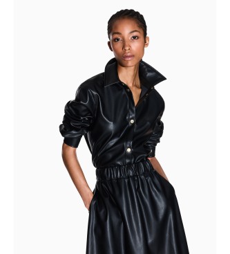 A|X Armani Exchange Synthetic Leather Shirt black