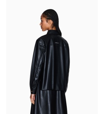 A|X Armani Exchange Synthetic Leather Shirt black