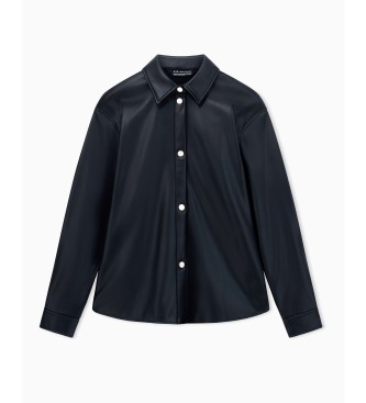 A|X Armani Exchange Synthetic Leather Shirt black