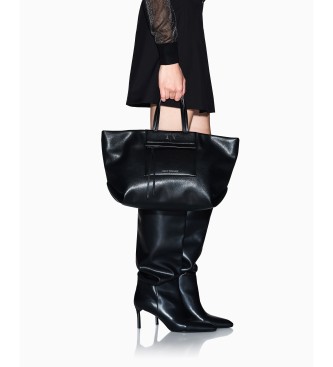 A|X Armani Exchange Shoppingv�ska med dubbel logotyp svart