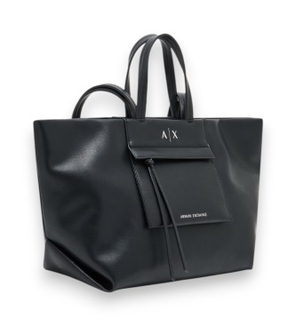 A|X Armani Exchange Shoppingv�ska med dubbel logotyp svart