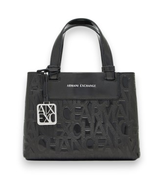 A|X Armani Exchange Bolso shopper con diseño en relieve y colgante extraíble negro