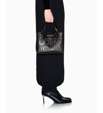 A|X Armani Exchange Bolso shopper con diseño en relieve y colgante extraíble negro