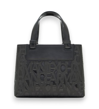 A|X Armani Exchange Bolso shopper con diseño en relieve y colgante extraíble negro