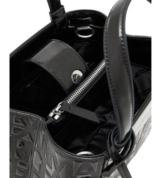 A|X Armani Exchange Bolso shopper con diseño en relieve y colgante extraíble negro