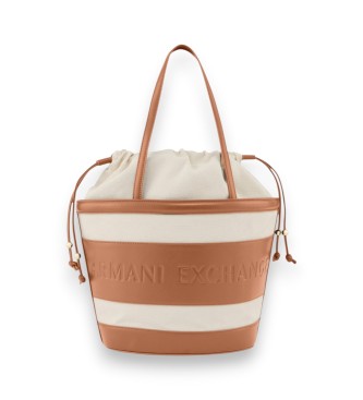 A|X Armani Exchange Bolso Canva beige