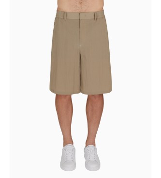 Armani Exchange Shorts i beige nylonseersucker