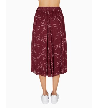 AIX Armani Exchange Maroon Blossom Skirt
