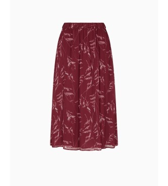 AIX Armani Exchange Maroon Blossom Skirt