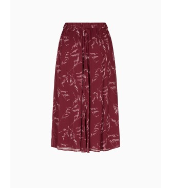 AIX Armani Exchange Maroon Blossom Skirt