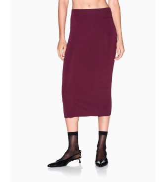 Armani Exchange Spódnica ołówkowa bordowa