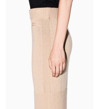 A|X Armani Exchange Saia midi com nervuras bege