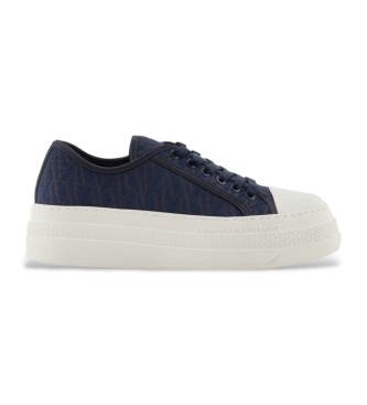 Armani Exchange Turnschuhe mit marineblauem Plateau