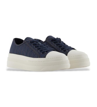 Armani Exchange Turnschuhe mit marineblauem Plateau