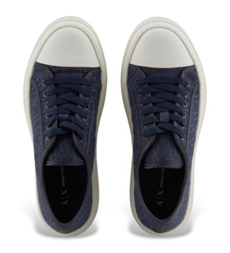 Armani Exchange Turnschuhe mit marineblauem Plateau