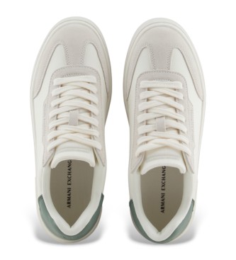 Armani Exchange White logo trainers