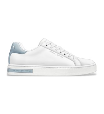 Armani Exchange Baskets en cuir blanc avec logo