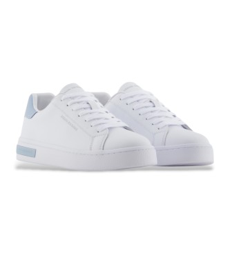 Armani Exchange White logo leather trainers