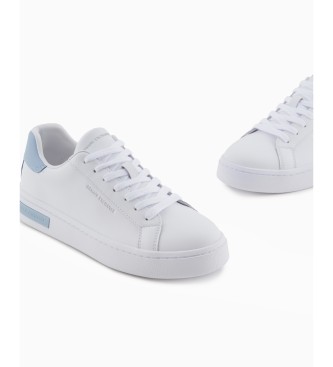 Armani Exchange White logo leather trainers