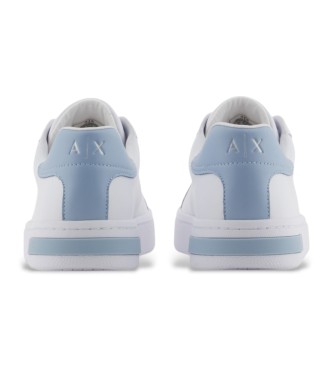 Armani Exchange Baskets en cuir blanc avec logo