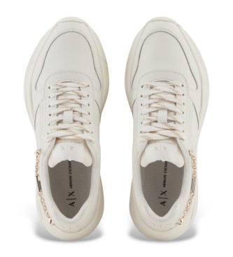 AIX Armani Exchange Sapatilhas de couro Equip branco