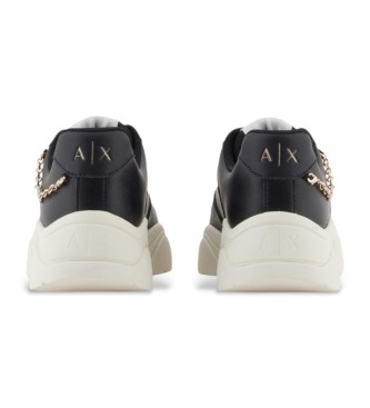 AIX Armani Exchange Usnjene superge Equip črne barve