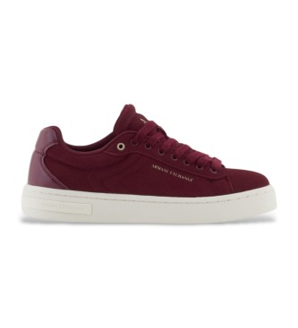 Armani Exchange Groove Leder Turnschuhe burgundy
