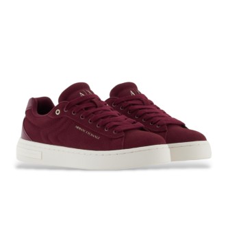Armani Exchange Groove Leder Turnschuhe burgundy
