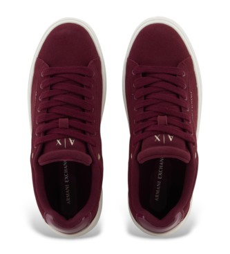 Armani Exchange Groove Leder Turnschuhe burgundy