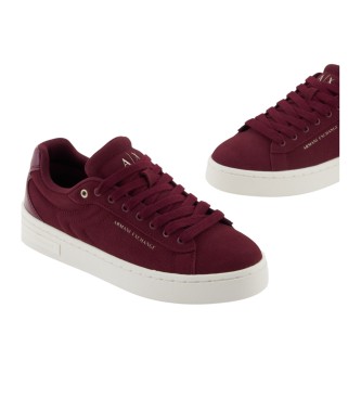 Armani Exchange Groove Leder Turnschuhe burgundy