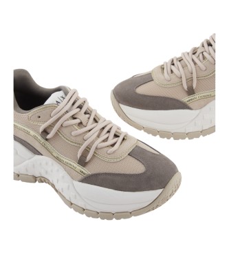 Armani Exchange Innovate Beige Leder Turnschuhe