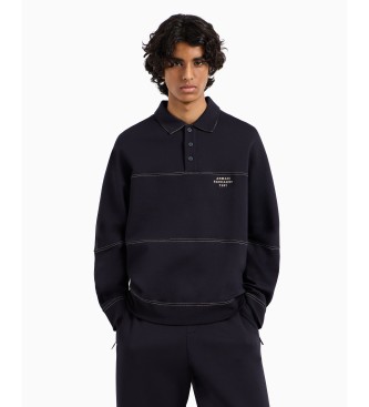 Armani Exchange Polo in poliestere blu navy