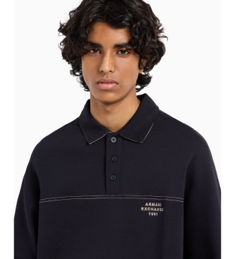 Armani Exchange Polo in poliestere blu navy