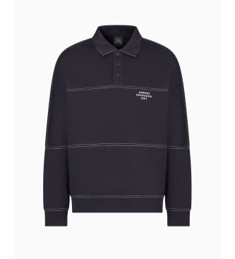 Armani Exchange Polo in poliestere blu navy