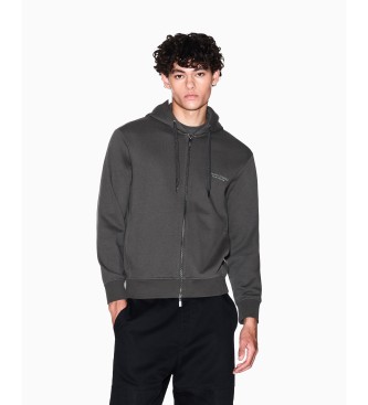 A|X Armani Exchange Graues Basic-Sweatshirt mit Rei�verschluss