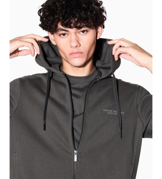 A|X Armani Exchange Graues Basic-Sweatshirt mit Rei�verschluss