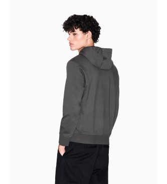 A|X Armani Exchange Graues Basic-Sweatshirt mit Rei�verschluss