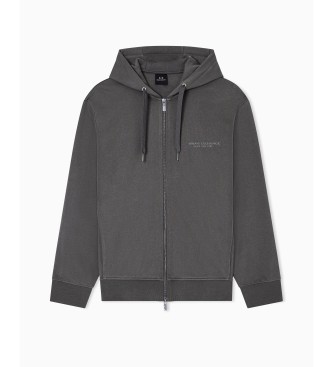 A|X Armani Exchange Graues Basic-Sweatshirt mit Rei�verschluss