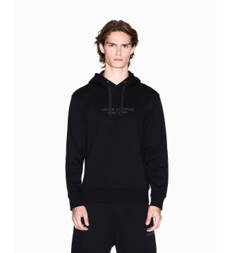 A|X Armani Exchange Moletom básico com capuz de algodão preto