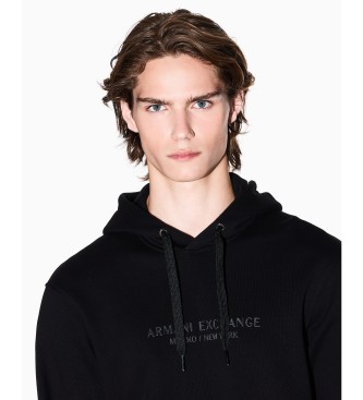 A|X Armani Exchange Moletom básico com capuz de algodão preto