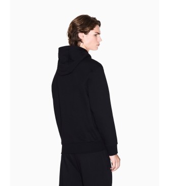 A|X Armani Exchange Moletom básico com capuz de algodão preto