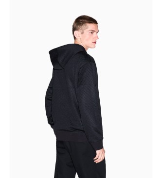 Armani Exchange Sweatshirt med halv lynls, sort