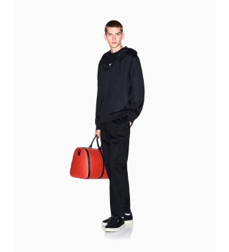 Armani Exchange Sweatshirt med halv lynls, sort