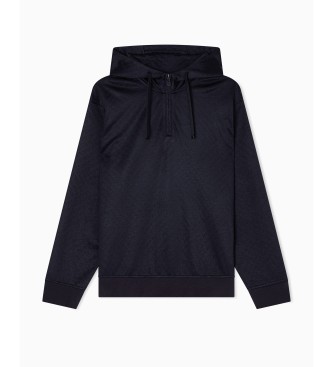 Armani Exchange Sweatshirt med halv lynls, sort
