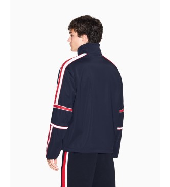 A|X Armani Exchange Sweatshirt mit Kapuze und marineblauen Kontraststreifen