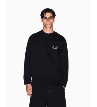 AIX Armani Exchange Felpa nera dal taglio rilassato