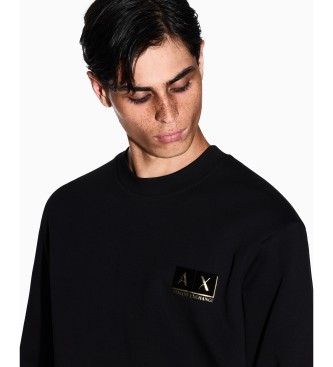 AIX Armani Exchange Felpa nera dal taglio rilassato